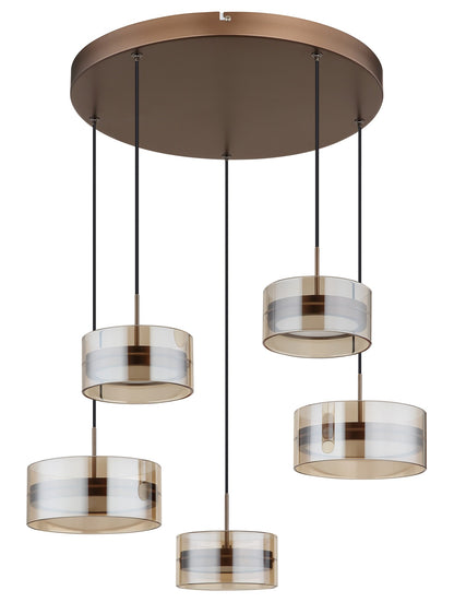 Lampada a sospensione LED di medie dimensioni color caffè – immagine 1