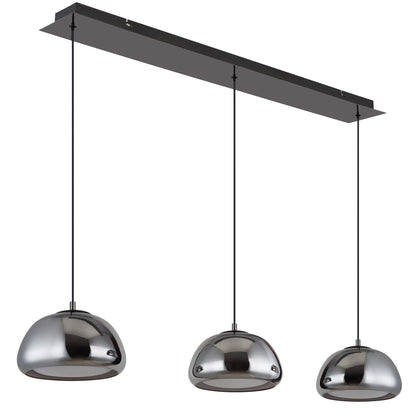 Grande lampadario LED in vetro gunmetal – immagine 1
