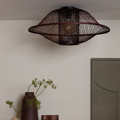 Lampada da soffitto in bambù bordeaux senza tempo GOOD&MOJO Maui – foto d'ambiente