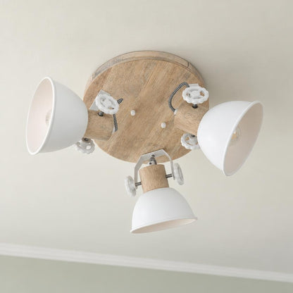 Mexlite Gearwood plafondspot met 3 witte spots – sfeerbeeld