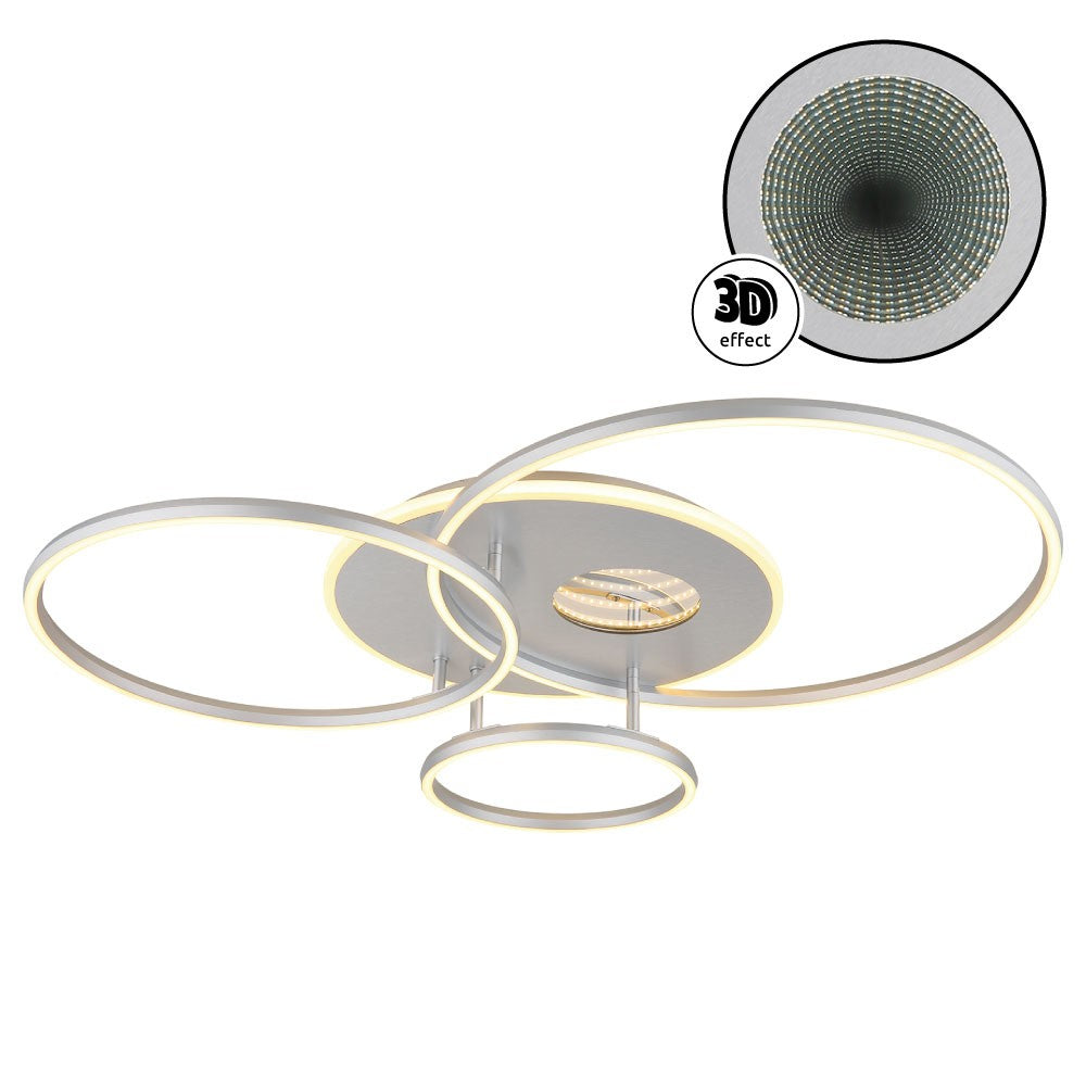 Charmerende sølvfarvet aluminium LED loftlampe – billede 8