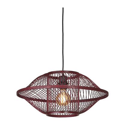 Bordeauxrode bamboe hanglamp met open vlechtwerk Ø50 cm GOOD&MOJO Maui