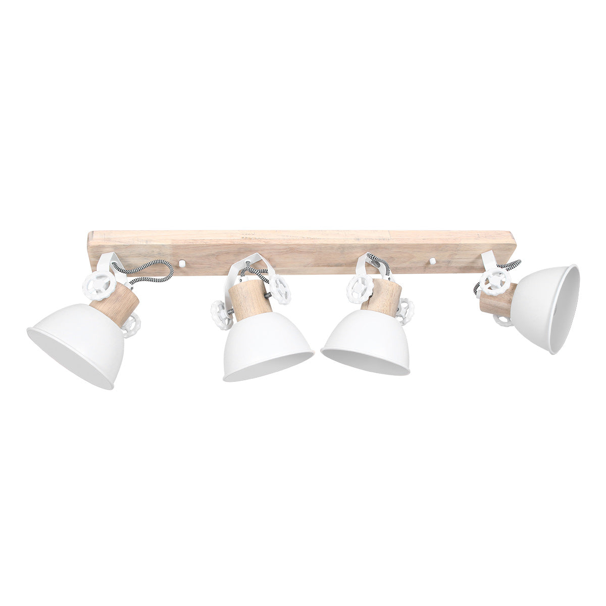 Biała industrialna lampa sufitowa Mexlite Gearwood 4-punktowa – zdjęcie 11