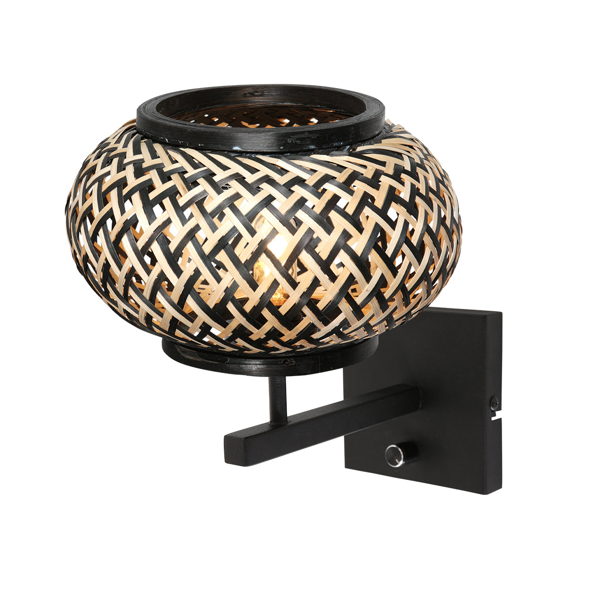 zwarte-wandlamp-met-handgevlochten-bamboekap-steinhauer-stang-variant-image1