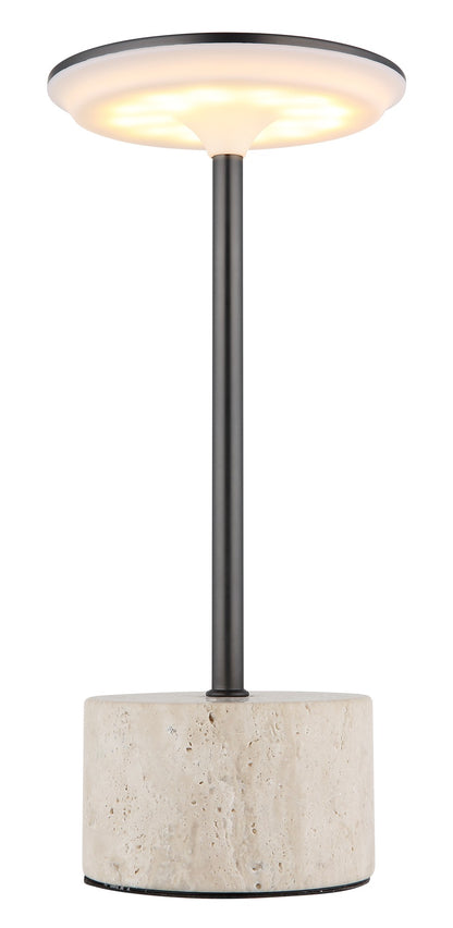 Lampada da tavolo LED in travertino grigio d'atmosfera – immagine 3
