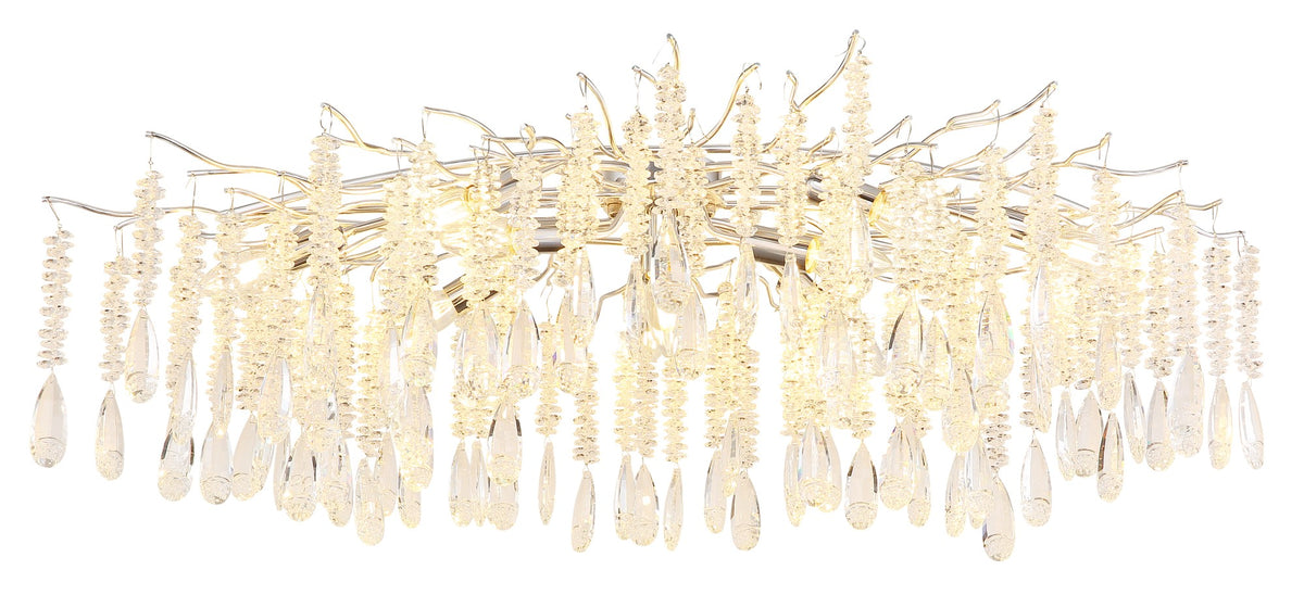 Lampadario in cristallo argento senza tempo con 10 luci – immagine 2