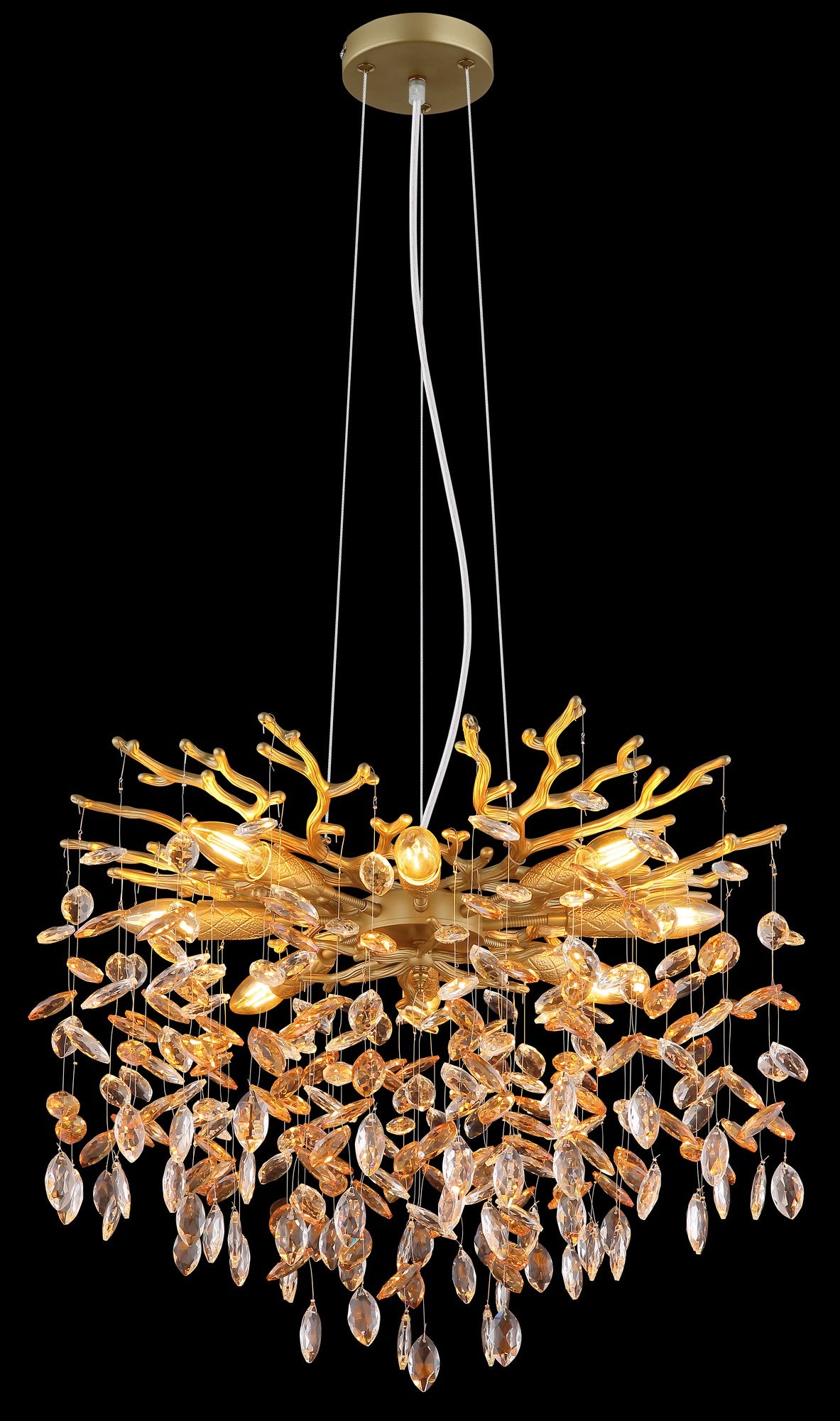 Candelabro médio em cristal dourado – imagem 2