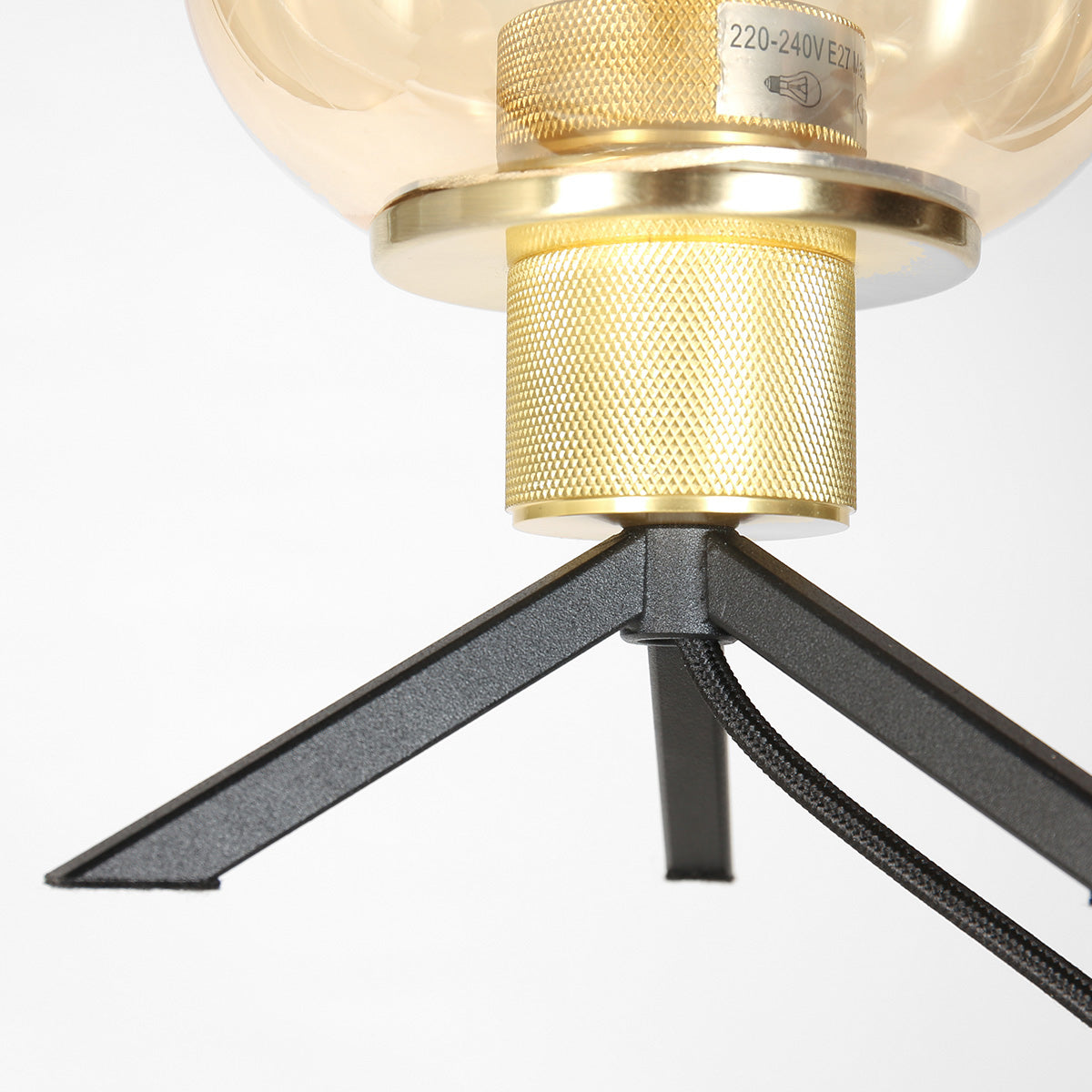 Messing tafellamp met amberkleurig glas Steinhauer Reflexion – afbeelding 5