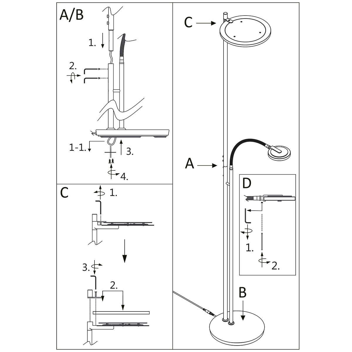 Steinhauer Turound Steel LED Floor Lamp with Reading Arm – image 9