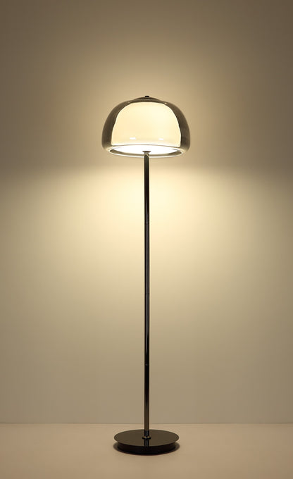 Sottile lampada da terra LED in metallo gunmetal – disegno con le misure