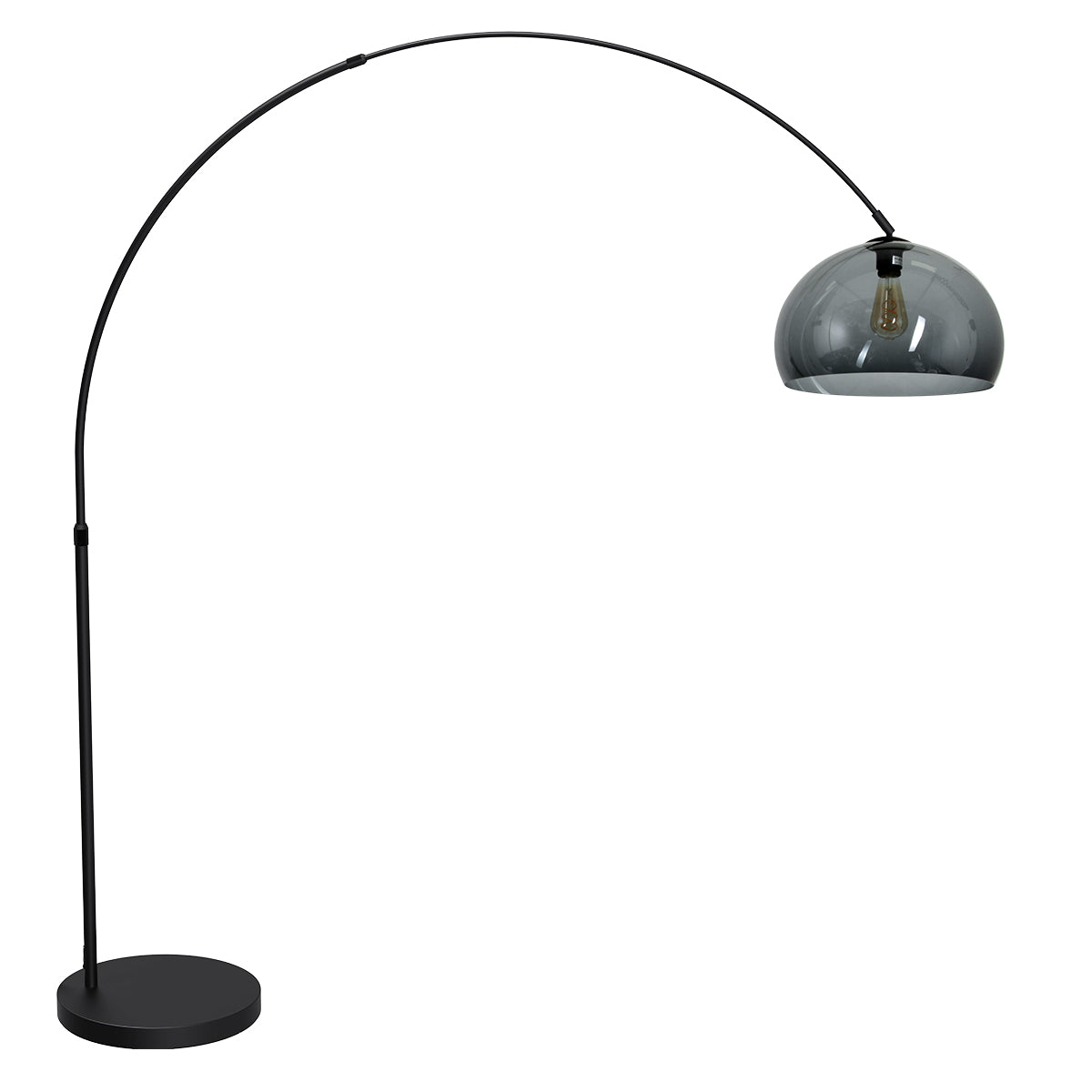 booglamp-zwart-met-rookglas-look-kunststof-kap-verstelbaar-e27-mexlite-flair-main-image