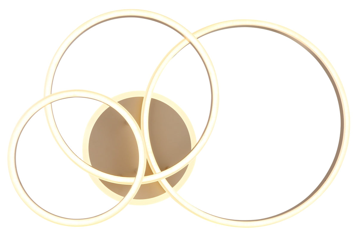 Grande lampada a soffitto LED in metallo color sabbia – immagine 2