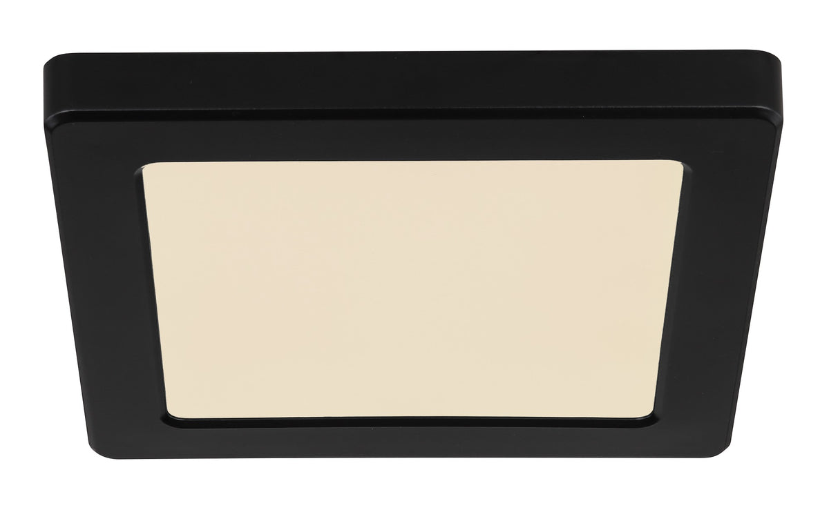 Zwarte kunststof plafondlamp met vierkant frame en opaalwitte lichtplaat – afbeelding 2