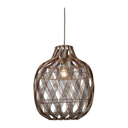 Store naturfarvede og brune bambus pendellampe GOOD&MOJO Mendoza