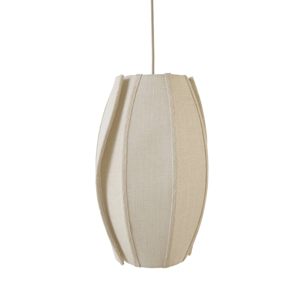 Pequeno candeeiro de têxtil bege Light & Living Melamba