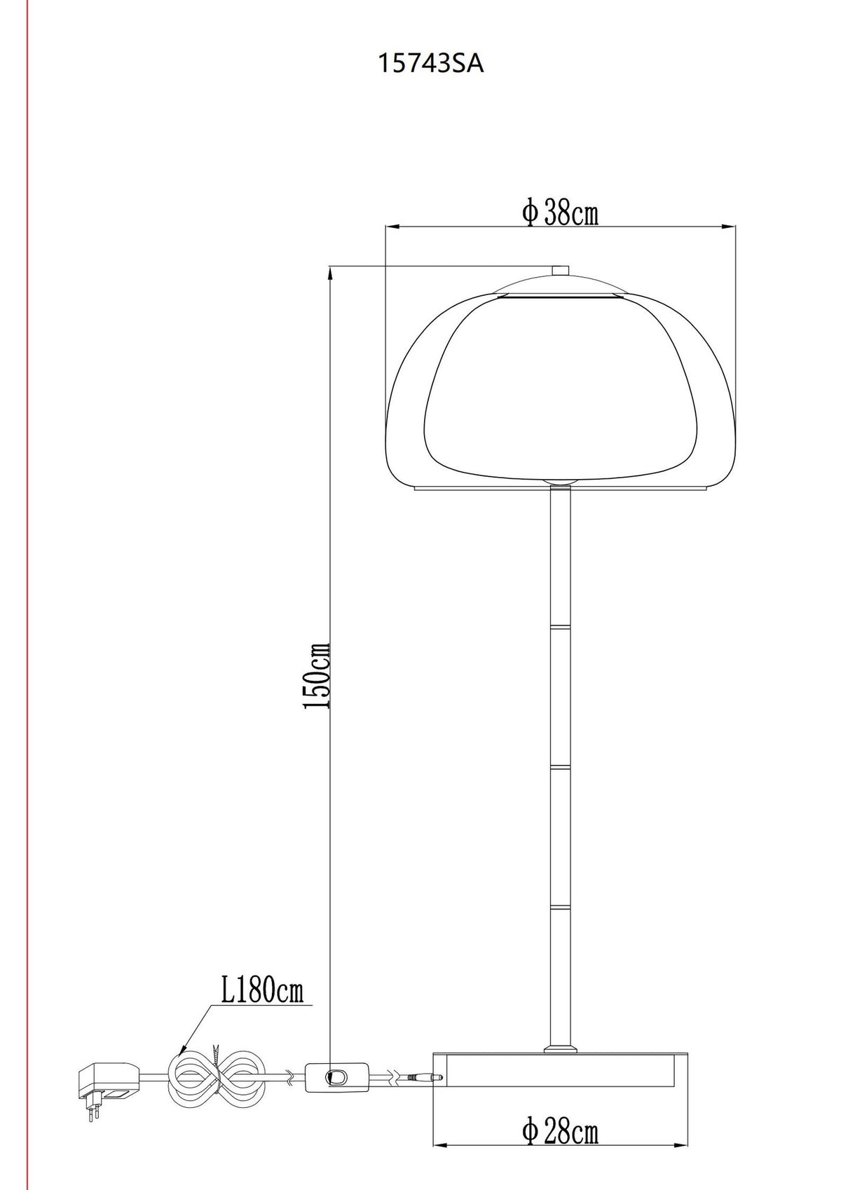 Luminária de chão LED em vidro dourado moderno – imagem 12