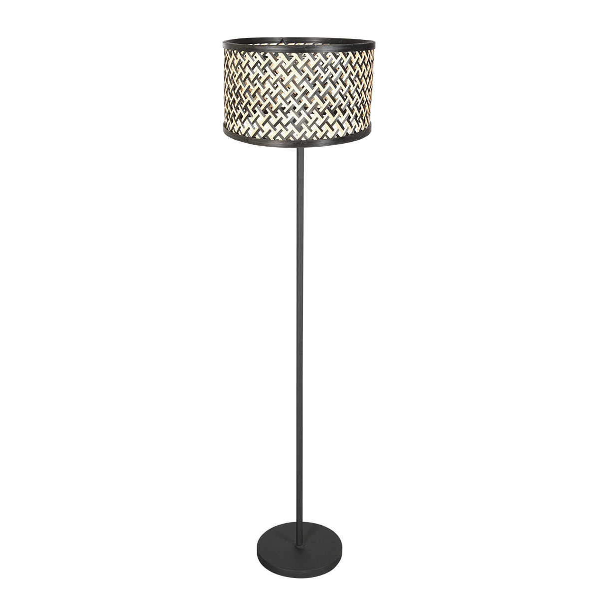 Stojacia lampa Mexlite Noor s bambusovým tienidlom