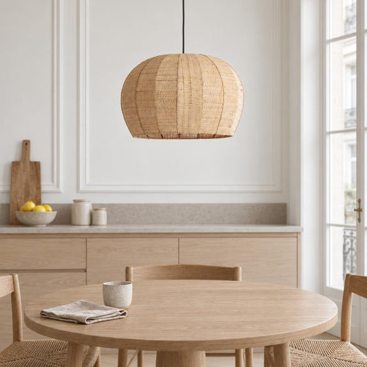 Naturlig pendellampe i plantefibre, naturel – Light & Living Rafaella – stemningsbillede