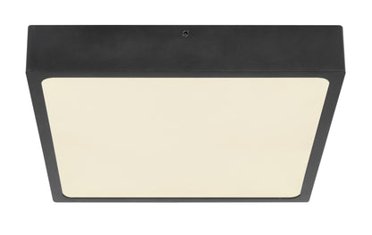 Zwarte metalen plafondlamp met opale diffuser en afgeronde hoeken – afbeelding 2