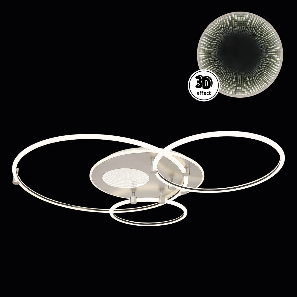 Lampadario LED in metallo bianco raffinato – immagine 9