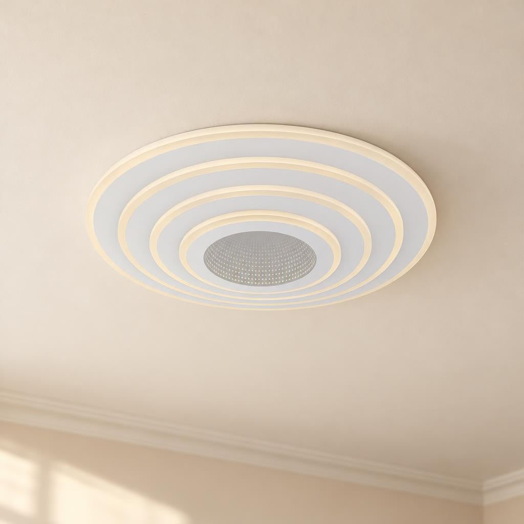 Obolg Jocelyn plafondlamp wit met dimbare LED – sfeerbeeld