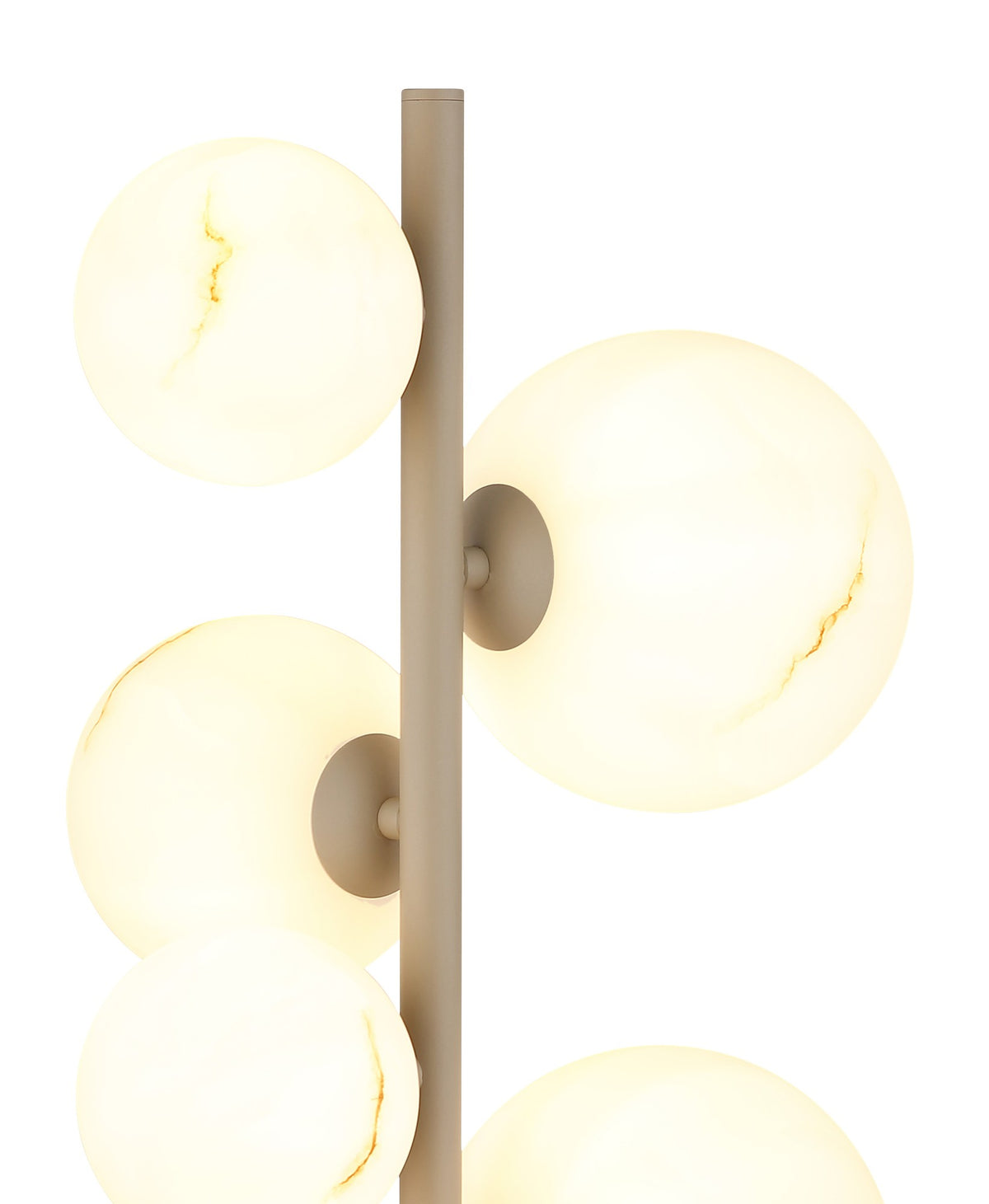 Lampada da terra in metallo color sabbia senza tempo con 6 luci – immagine 2
