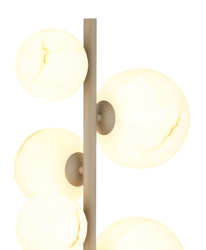 Lampada da terra in metallo color sabbia senza tempo con 6 luci – immagine 2