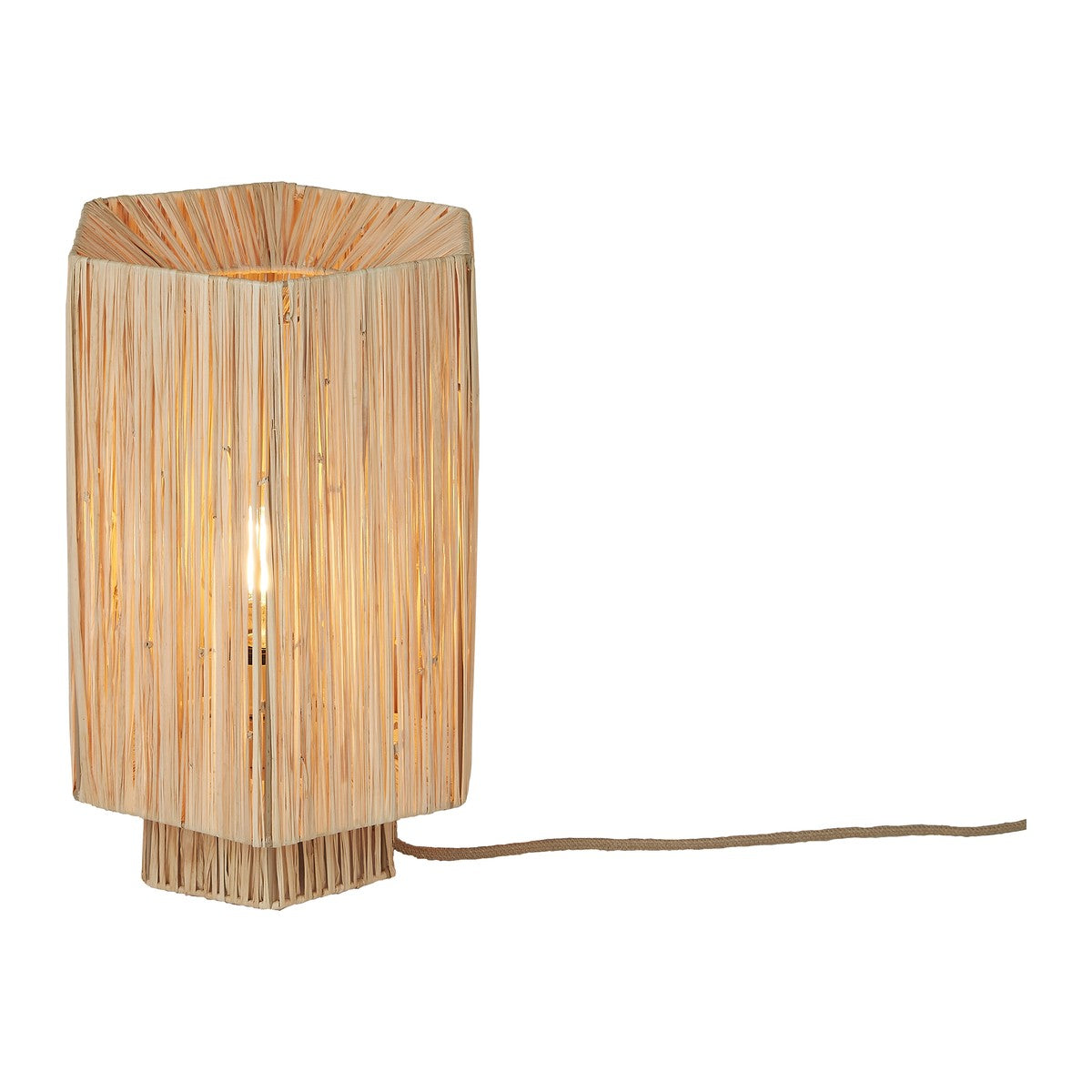 Grande lâmpada de mesa de rafia de cor natural GOOD&MOJO Panama
