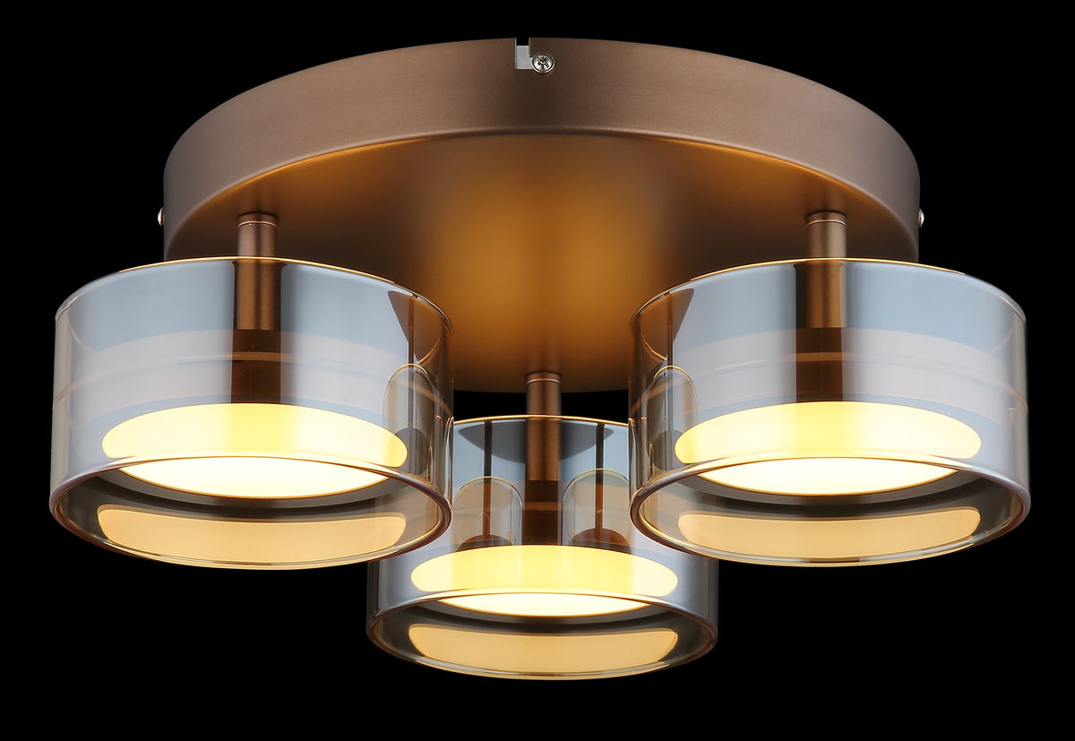 Lumină de plafon LED mare, de culoare cafenie – imaginea 3