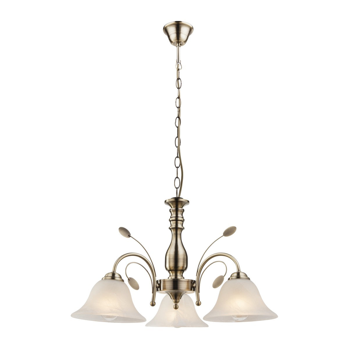 Piccolo lampadario in vetro color ottone