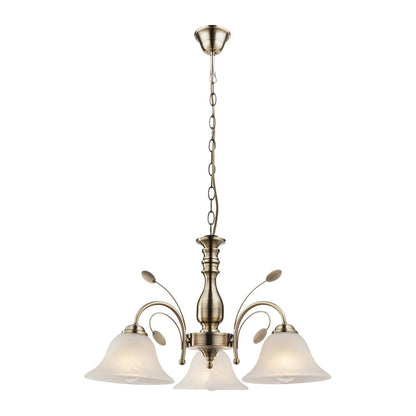 Piccolo lampadario in vetro color ottone