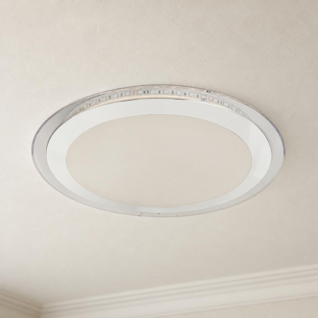 Obolg Nicole II LED-kattovalaisin, kromi – tunnelmakuva