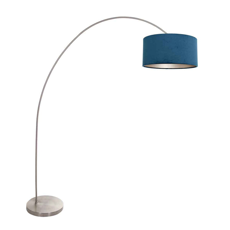stalen-klassieke-booglamp-met-blauwe-lampenkap-mexlite-solva-main-image