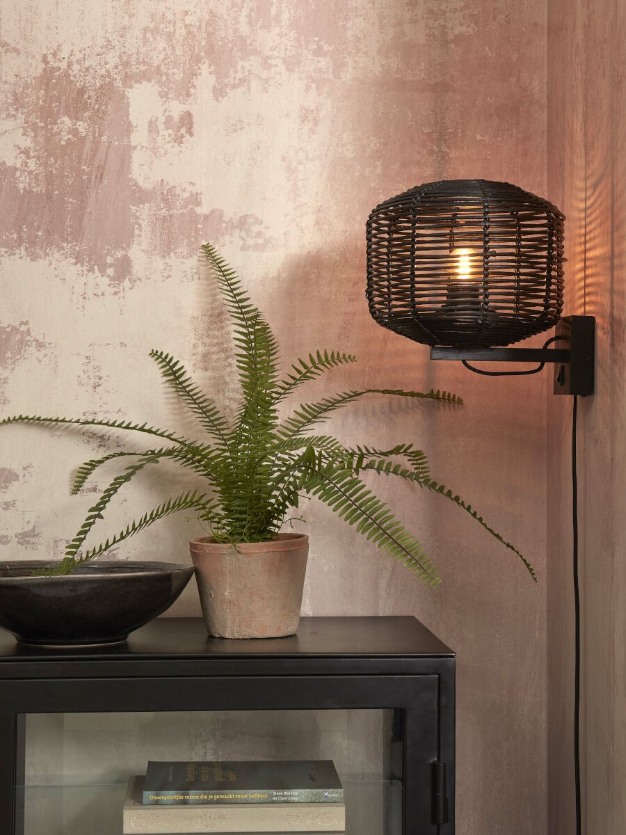 wandlamp-rond-bohemian-zwart-rotan-good-mojo-tanami-variant-image1