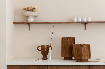 Grande lâmpada de mesa de raffia marrom GOOD&MOJO Panama – imagem 8