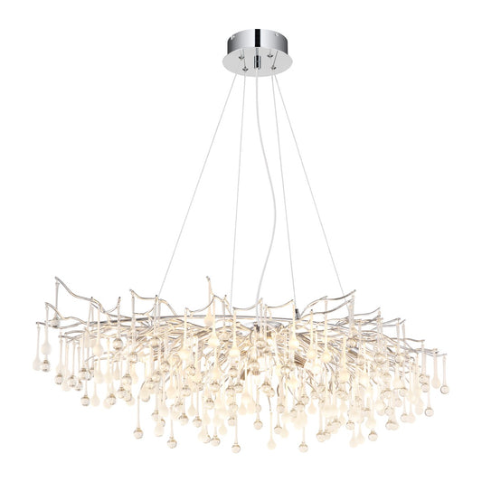 Stor forkromet metal lysekrone
