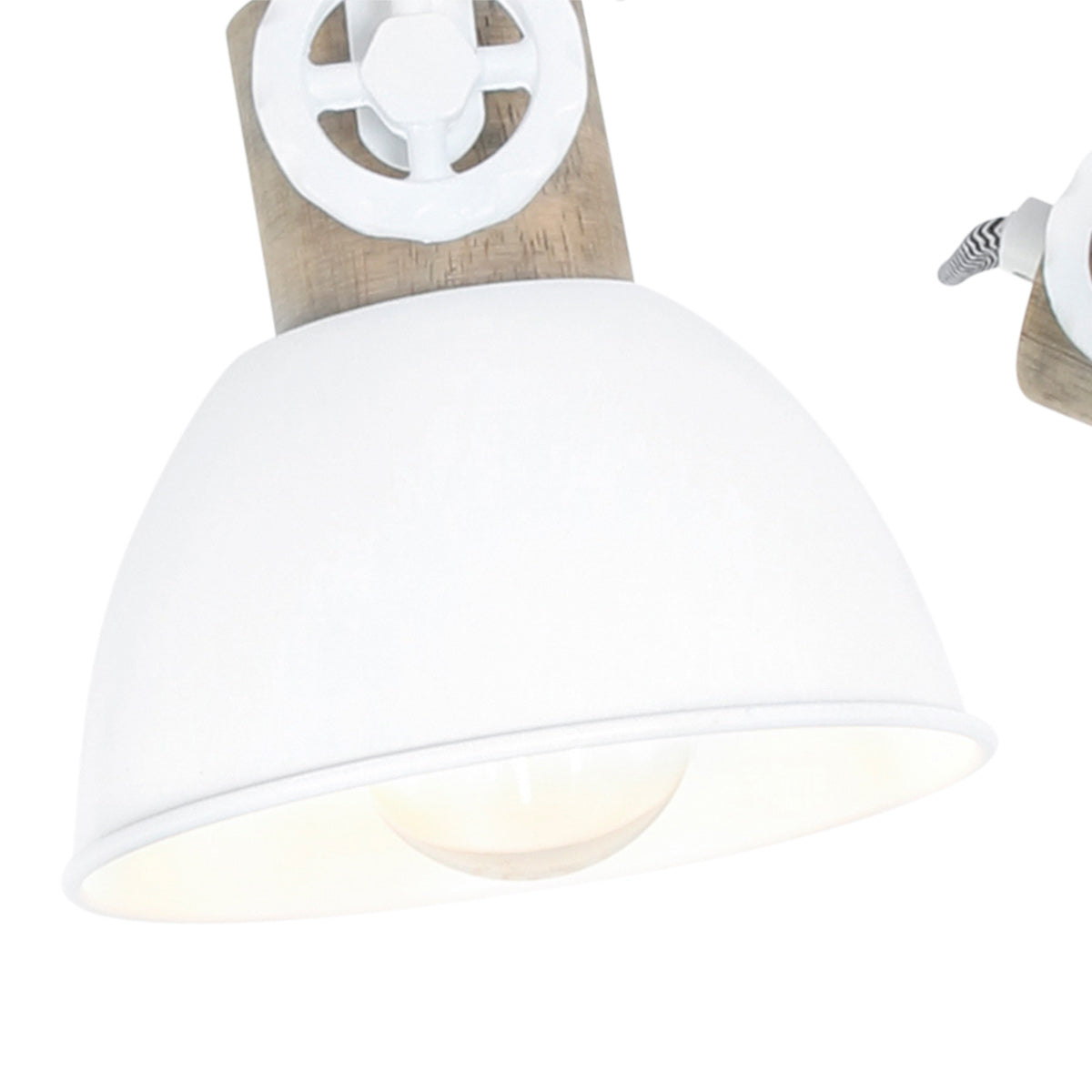 Mexlite Gearwood 3-lichts plafondspot wit met hout – afbeelding 6