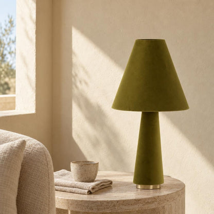 Olivově zelená stolní lampa Devia | Light & Living – fotografie v interiéru