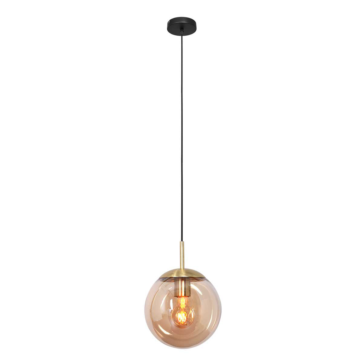 Lampa wisząca Steinhauer Bollique z bursztynowym szkłem – zdjęcie 1