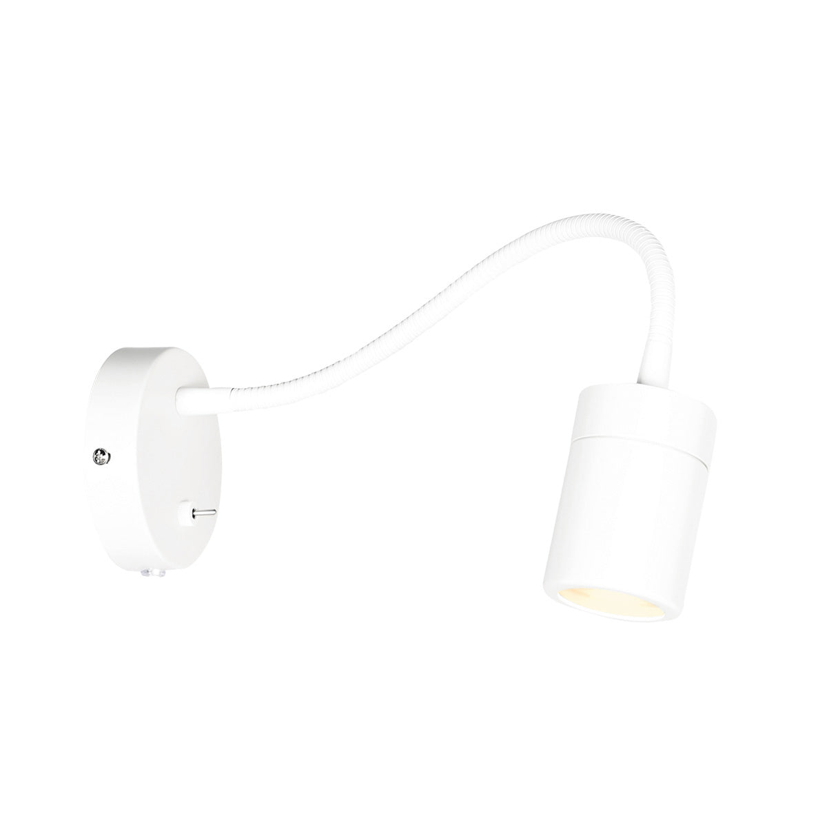 White Mexlite Upround Wall Lamp with Flexible Arm