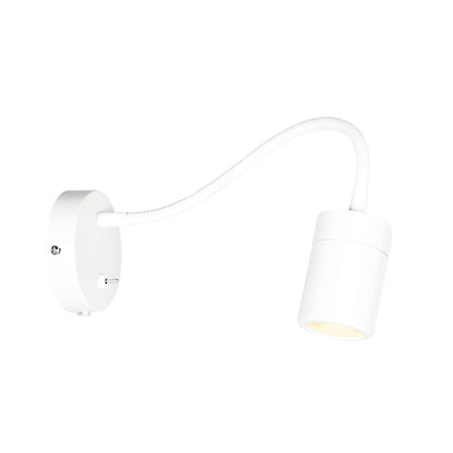 White Mexlite Upround Wall Lamp with Flexible Arm