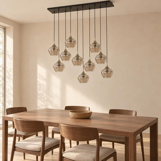 Sklenené závesné svietidlo Rakel Light & Living – fotografia v interiéri