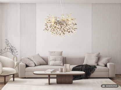 Grande lampadario in cristallo argentato – immagine 4