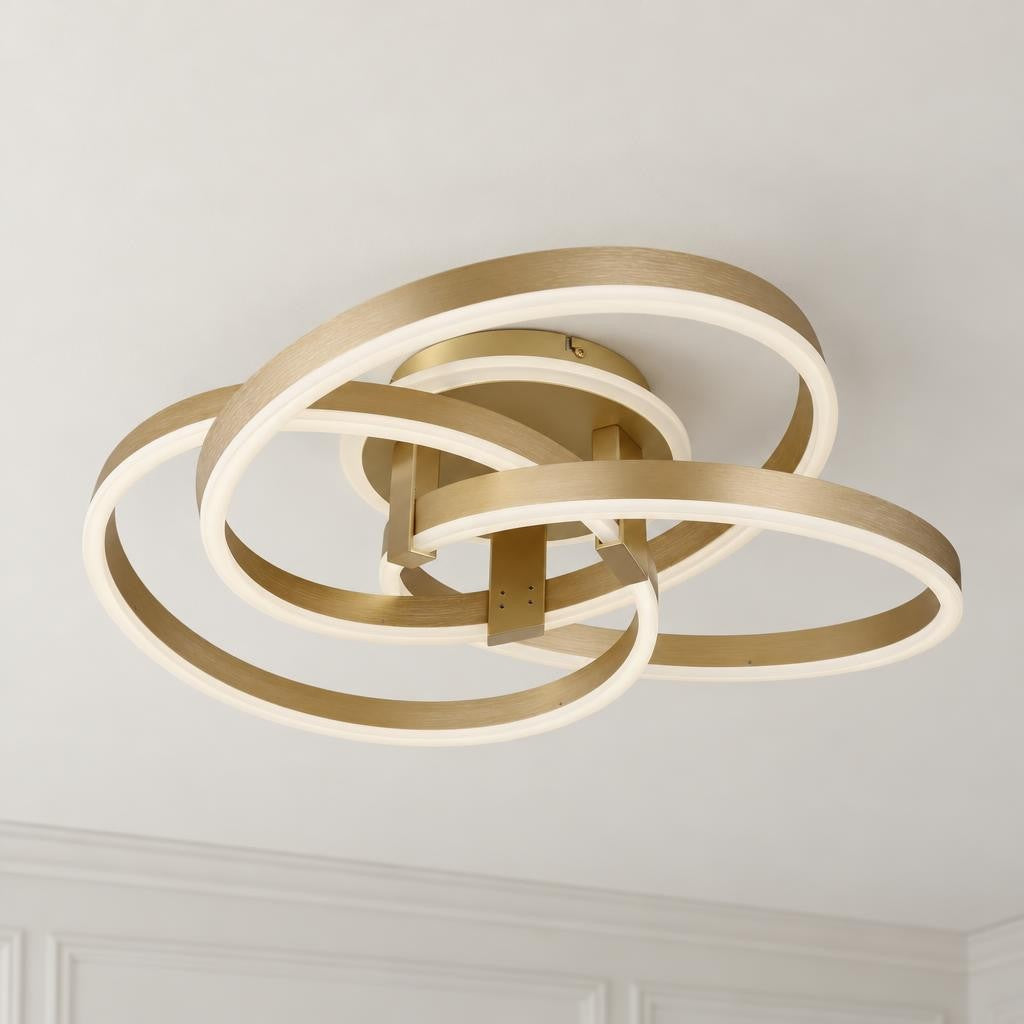 Obolg Herwig plafondlamp 56 W matgoud – sfeerbeeld