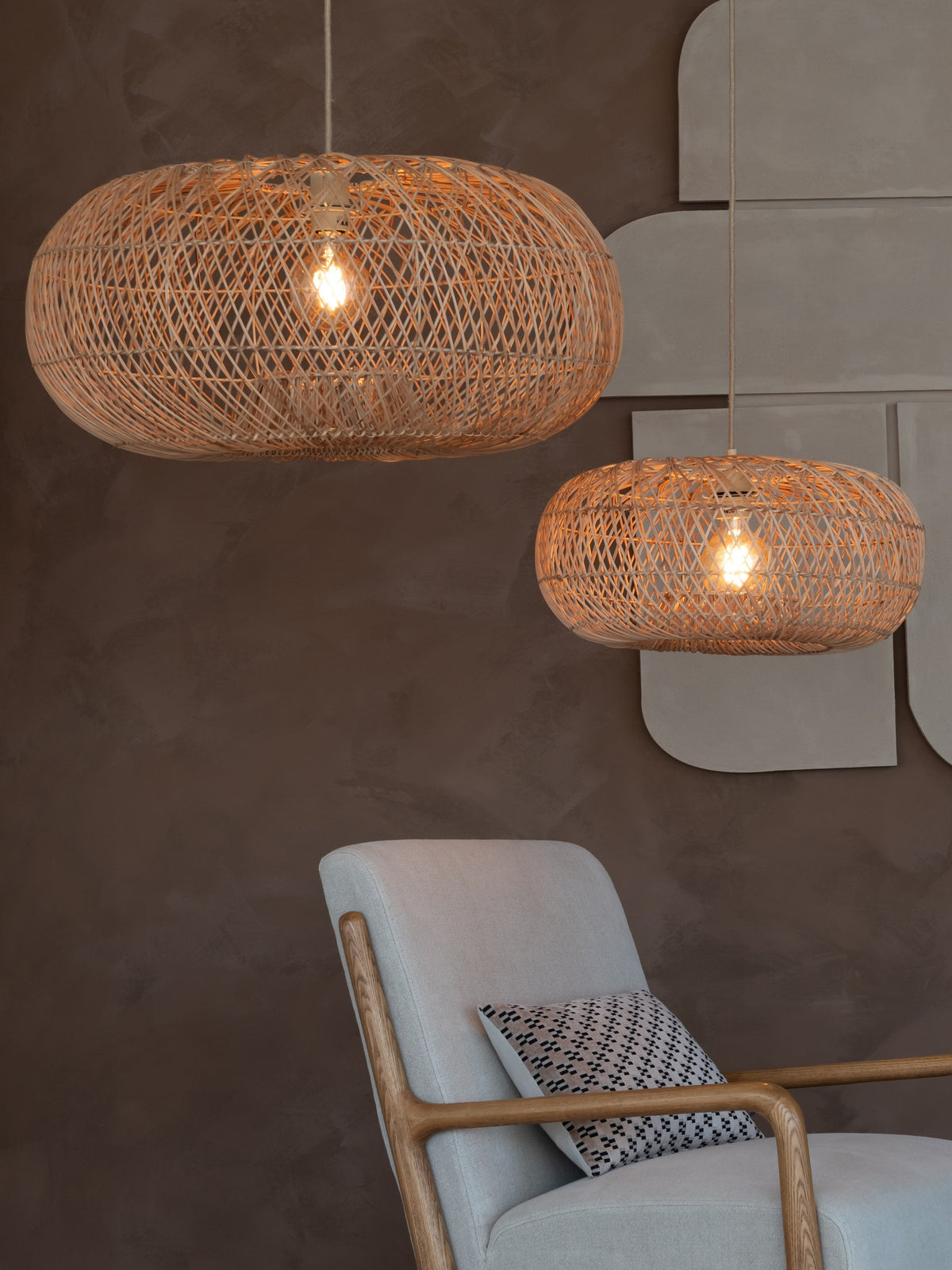Grande lampada a sospensione in rattan color naturale GOOD&MOJO Arizona – immagine 5
