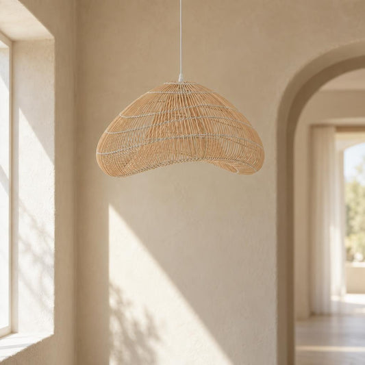 Light & Living Janzur rotan hanglamp in naturel – sfeerbeeld