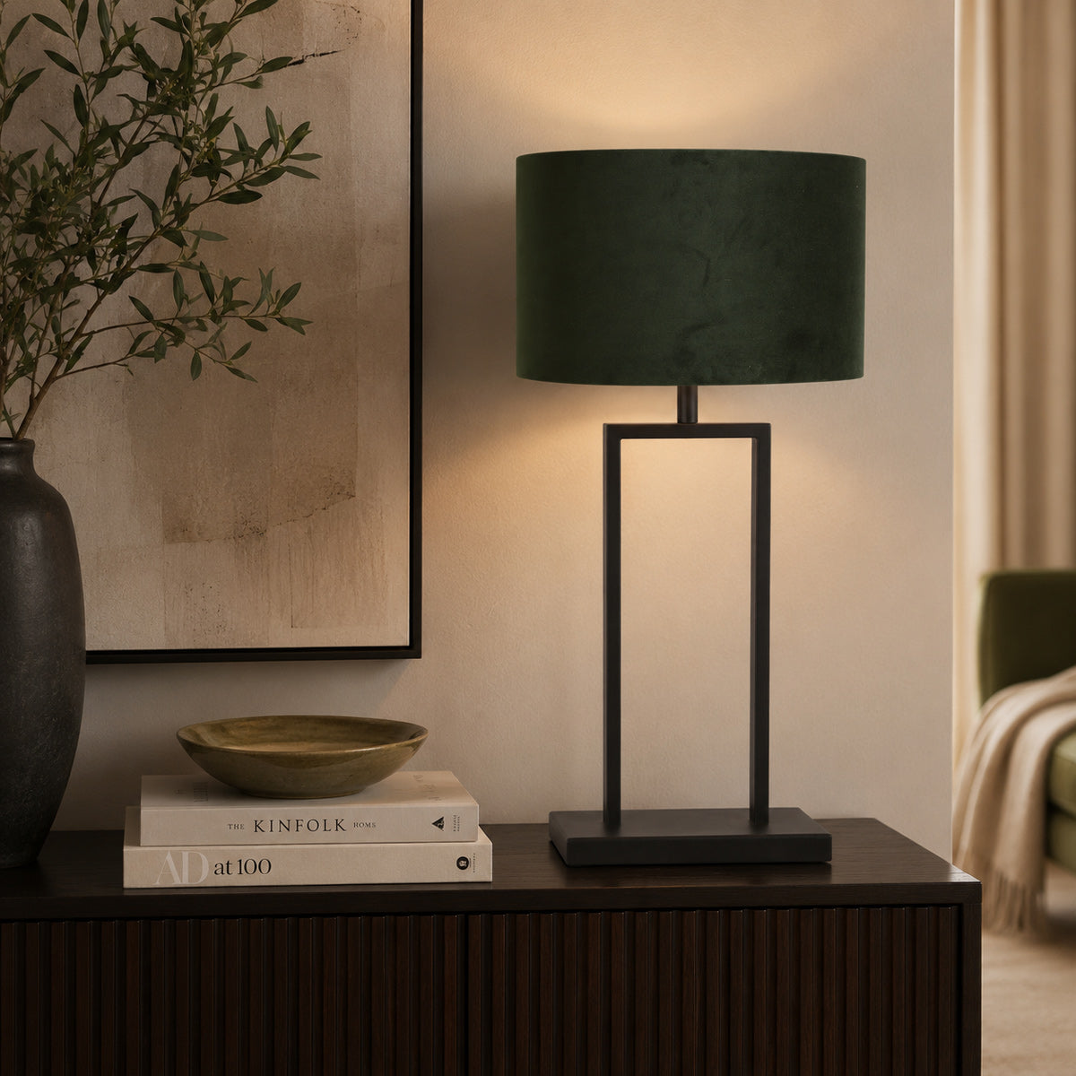 Steinhauer Stang Black Table Lamp with Green Shade – image 2