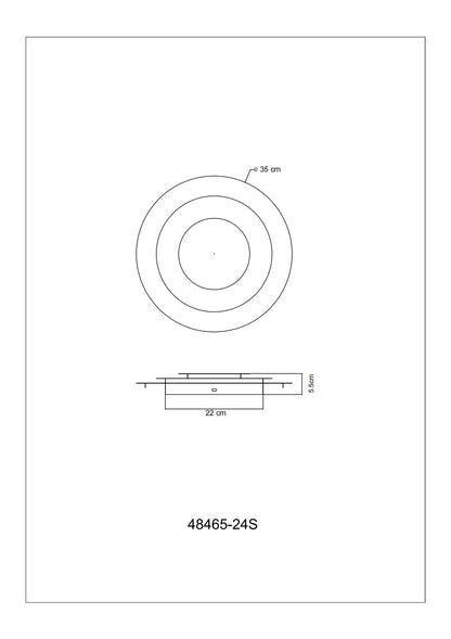 Piccola lampada a soffitto LED metallica color argento – immagine 4