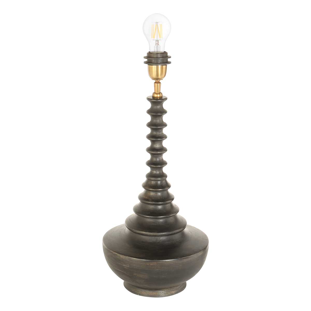 Czarna drewniana lampa stołowa Steinhauer Bois – zdjęcie 1