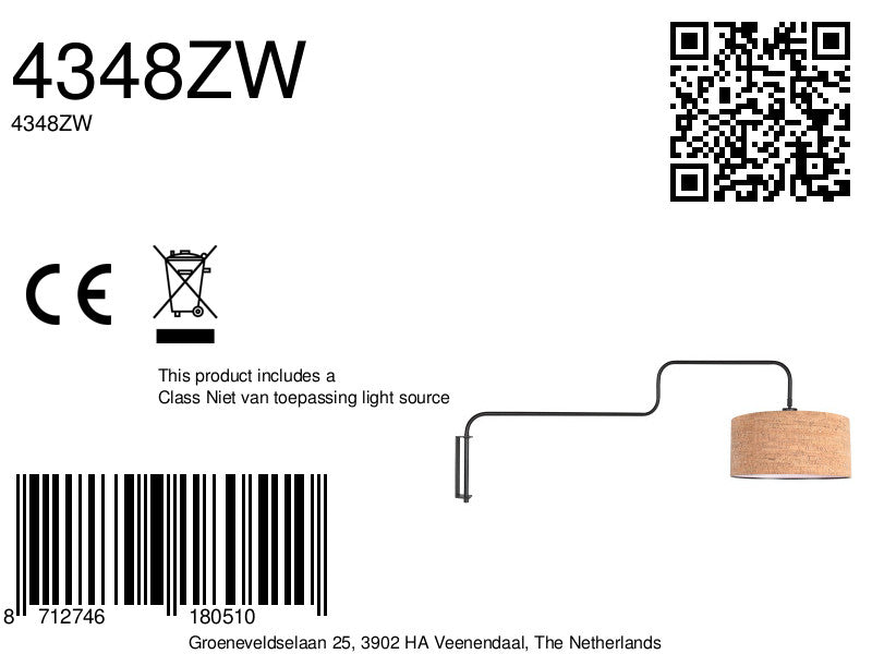 zwarte-wandlamp-met-kurken-kap-en-zwenkbare-arm-steinhauer-bloeba-variant-image8a